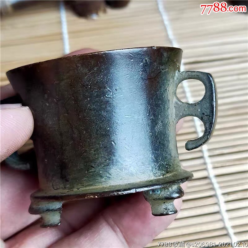 文房禅字双耳铜香炉