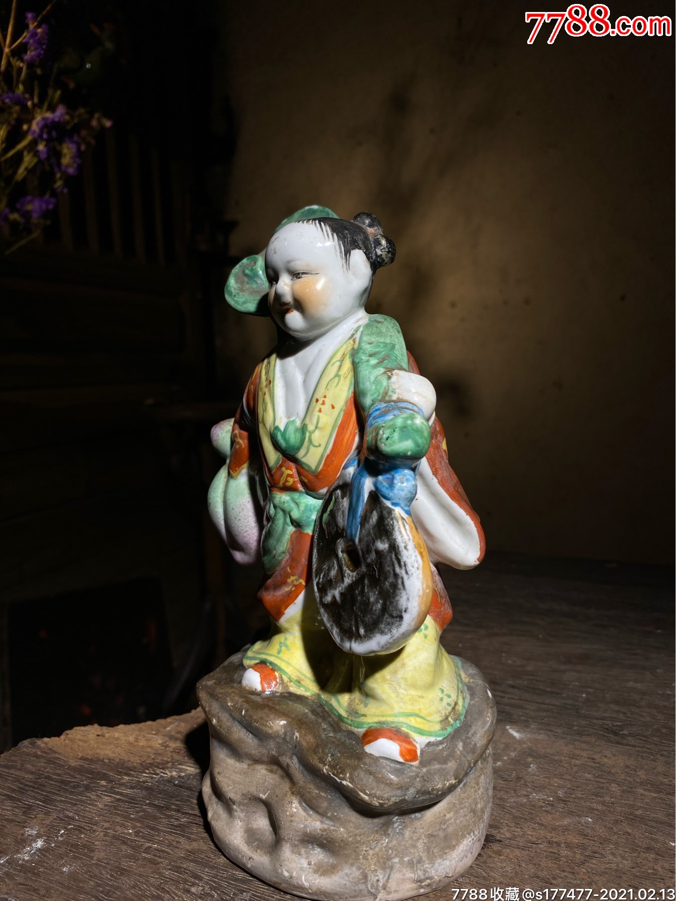 广东石湾陶艺人物像摆件