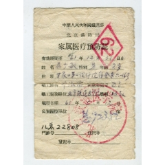 1961年北京铁路局家属医疗预防证(au25540226)_7788收藏__收藏热线