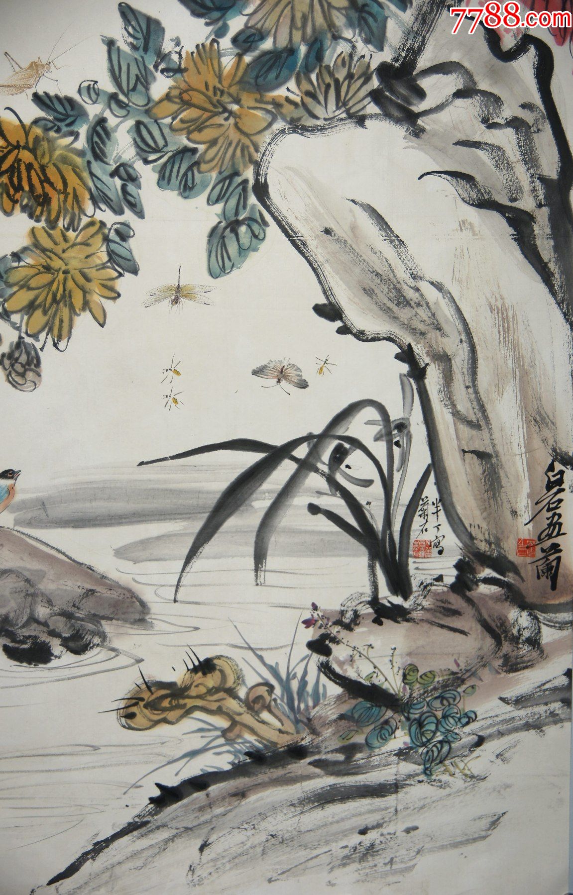 【王雪濤陳半丁顏伯龍汪溶齊白石】合作花卉_花鳥國畫原作_第3張_7788