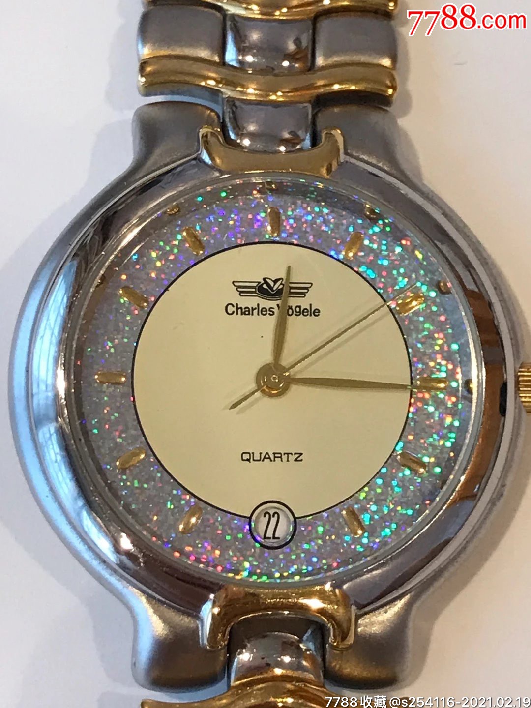 瑞士原装正品charlesvogele苏黎世男表直径335mm厚65mm带长
