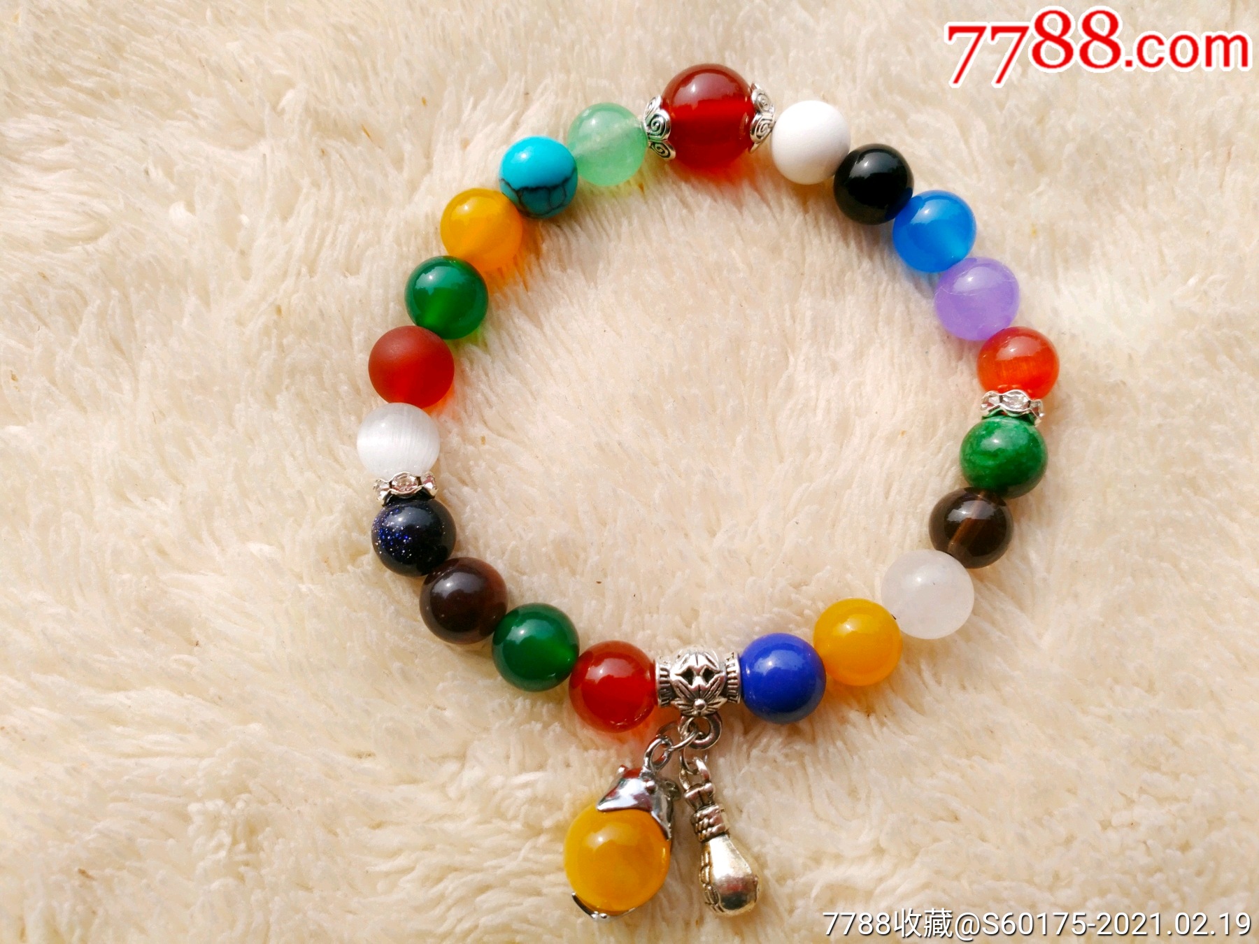 彩色玛瑙手串佛珠