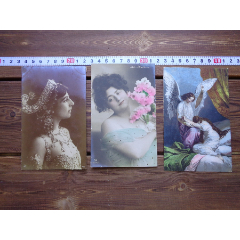 精161日本已故百岁藏书家清末民国同时期旧藏世界各国精美明信片（一组3张）(zc25663364)_7788收藏__收藏热线