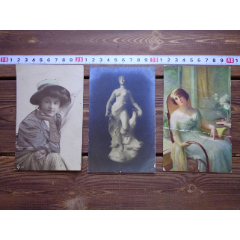 精163日本已故百岁藏书家清末民国同时期旧藏世界各国精美明信片（一组3张）(zc25663373)_7788收藏__收藏热线