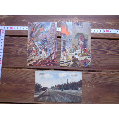 精168日本已故百岁藏书家清末民国同时期旧藏世界各国精美明信片（一组3张）(zc25663399)_7788收藏__收藏热线