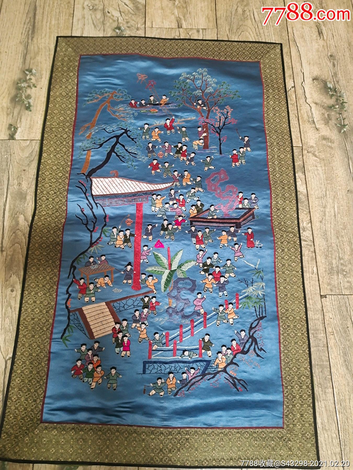 创汇时期绣画百子图