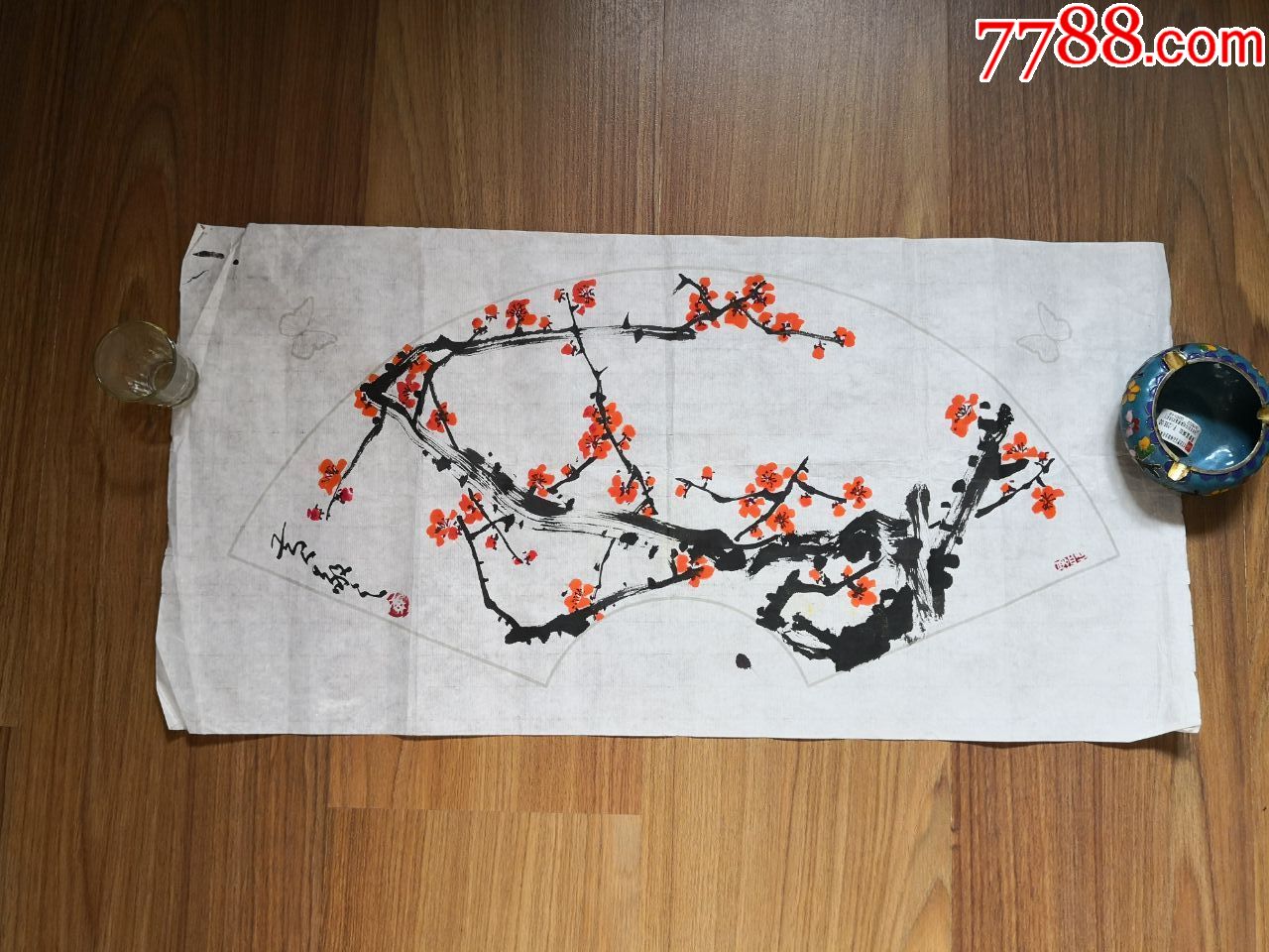 黄悌梅花图扇面