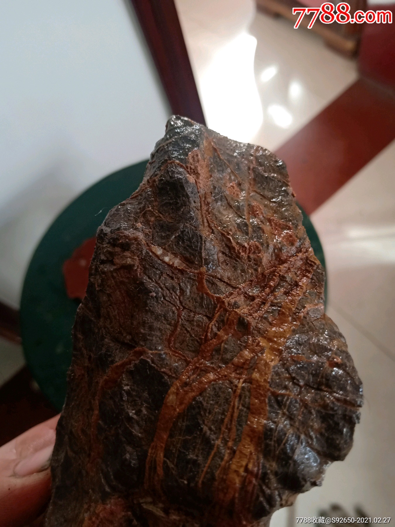 怀旧老天然龟背纹灵璧磐石摆件