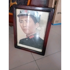 毛主席挂画！老印刷品！包老！画框红木！(au25631928)_7788收藏__收藏热线