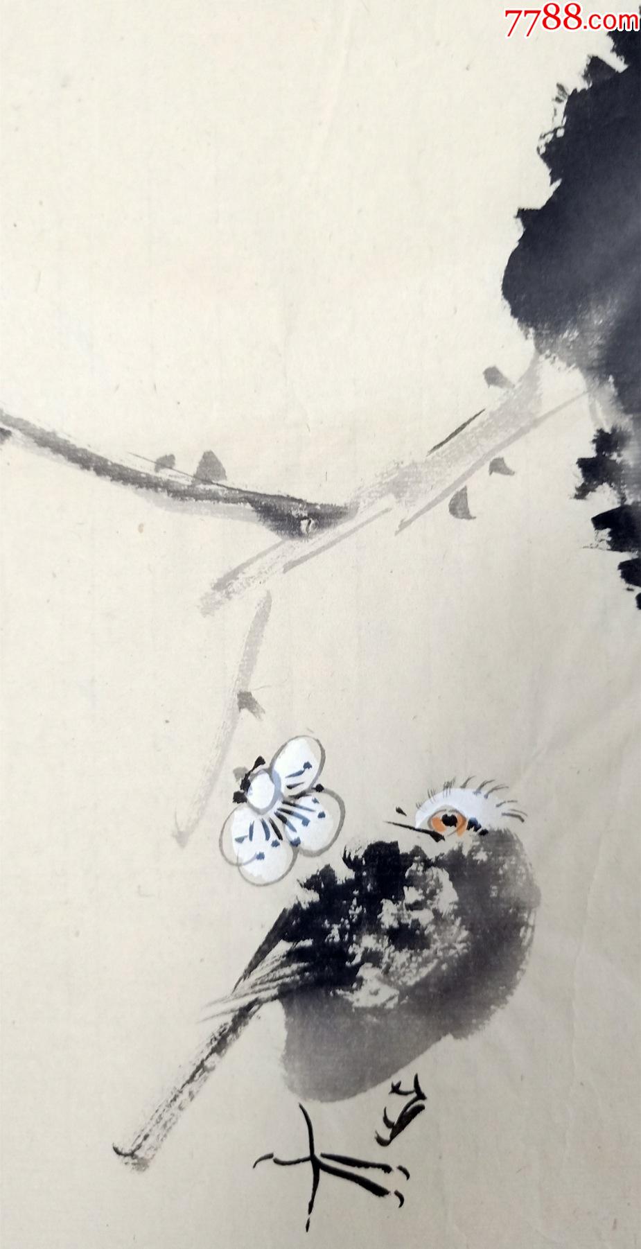 中美协,北京书协双料会员老铁三尺斗方写意小品:赏花图d142_花鸟国画