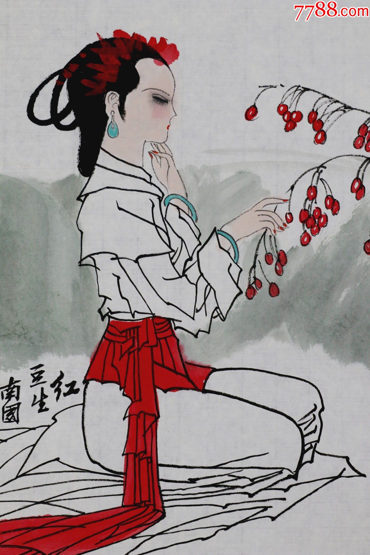 中*书画研究院副院长,北京湖社画会副会长,人物画_人物国画原作_第6张