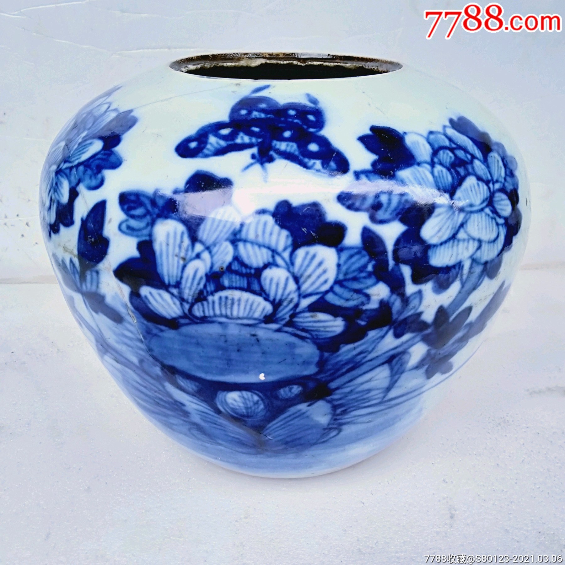 清代青花西瓜罐