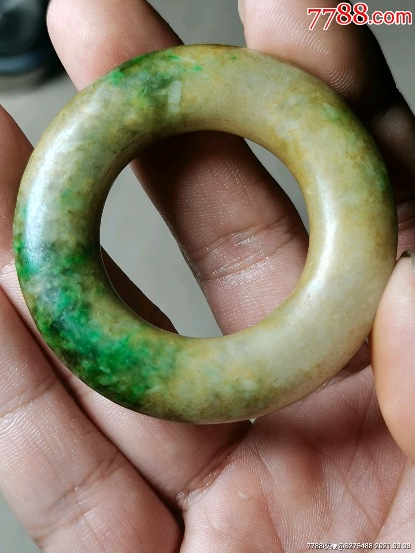 清代老翡翠袈裟环子