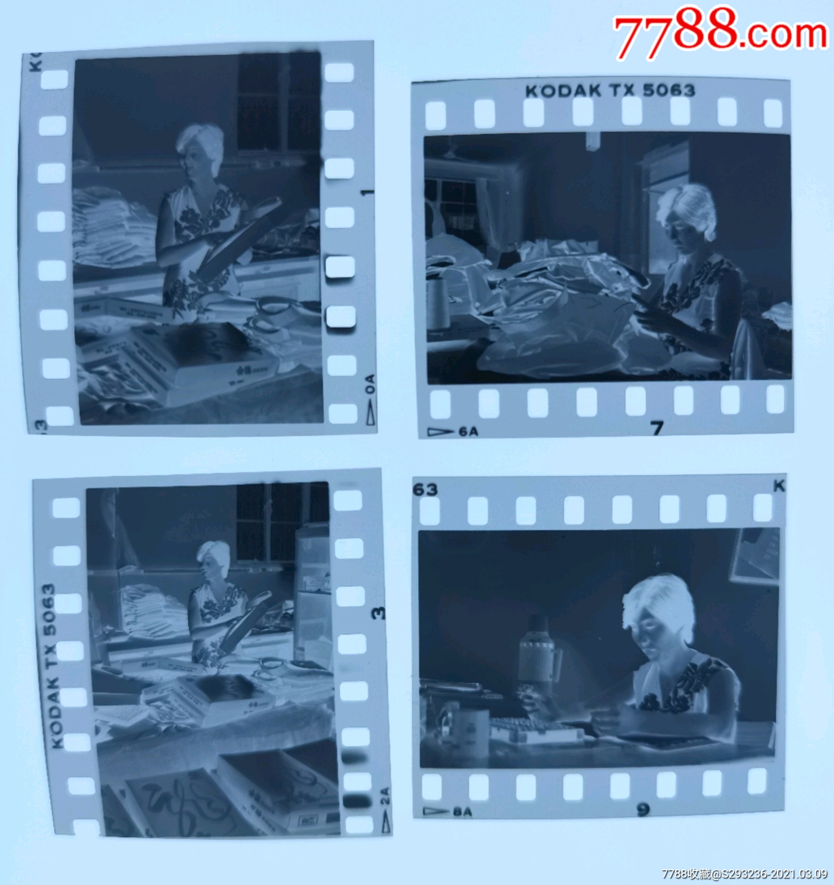 老底片4张,服装厂女工,时代气息强,135黑白底片