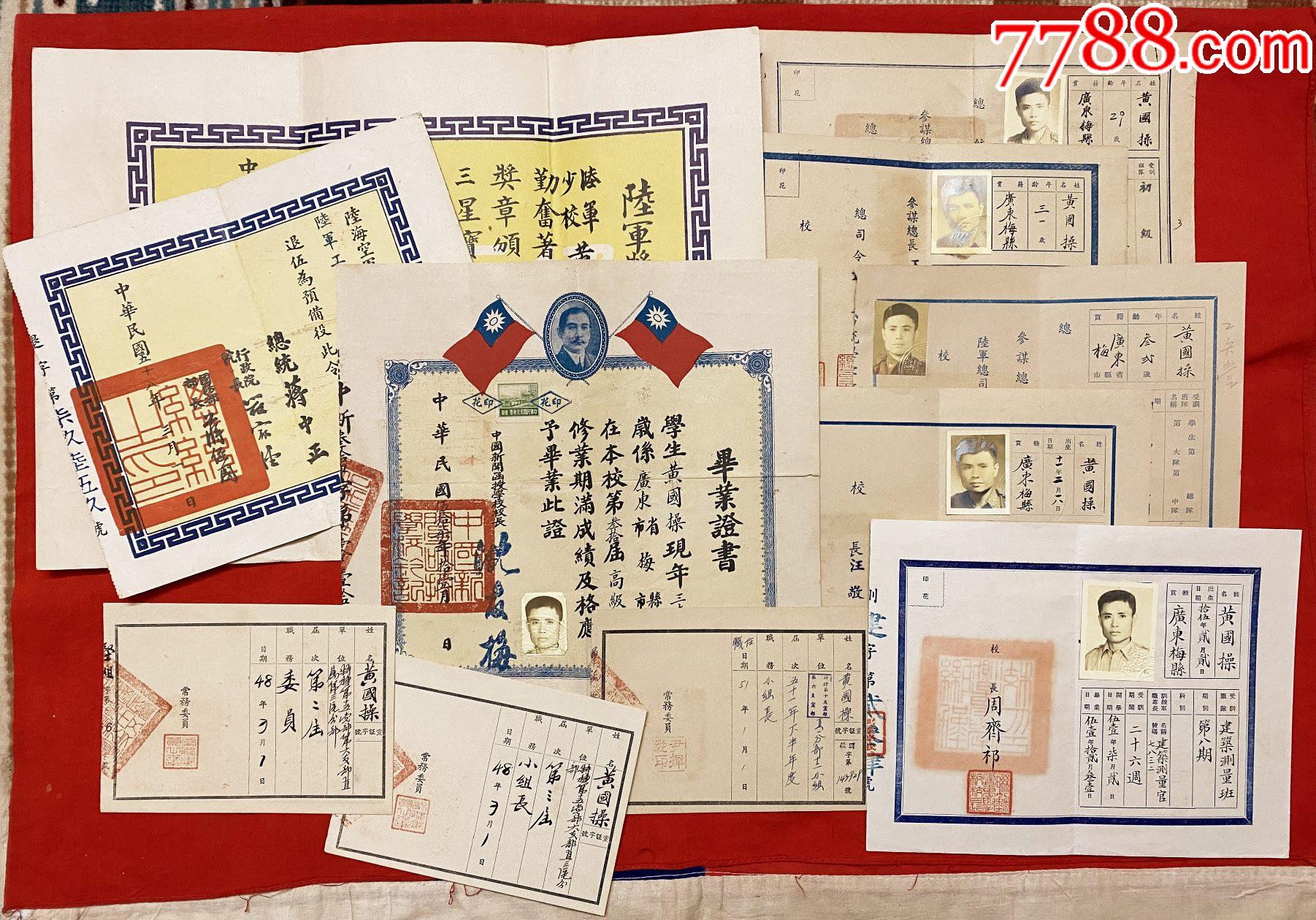 国军工兵少校退伍证+中国新闻函授学校毕业证+军校毕业证+宝星奖章执照_兵役_永诚典藏【7788收藏__收藏热线】