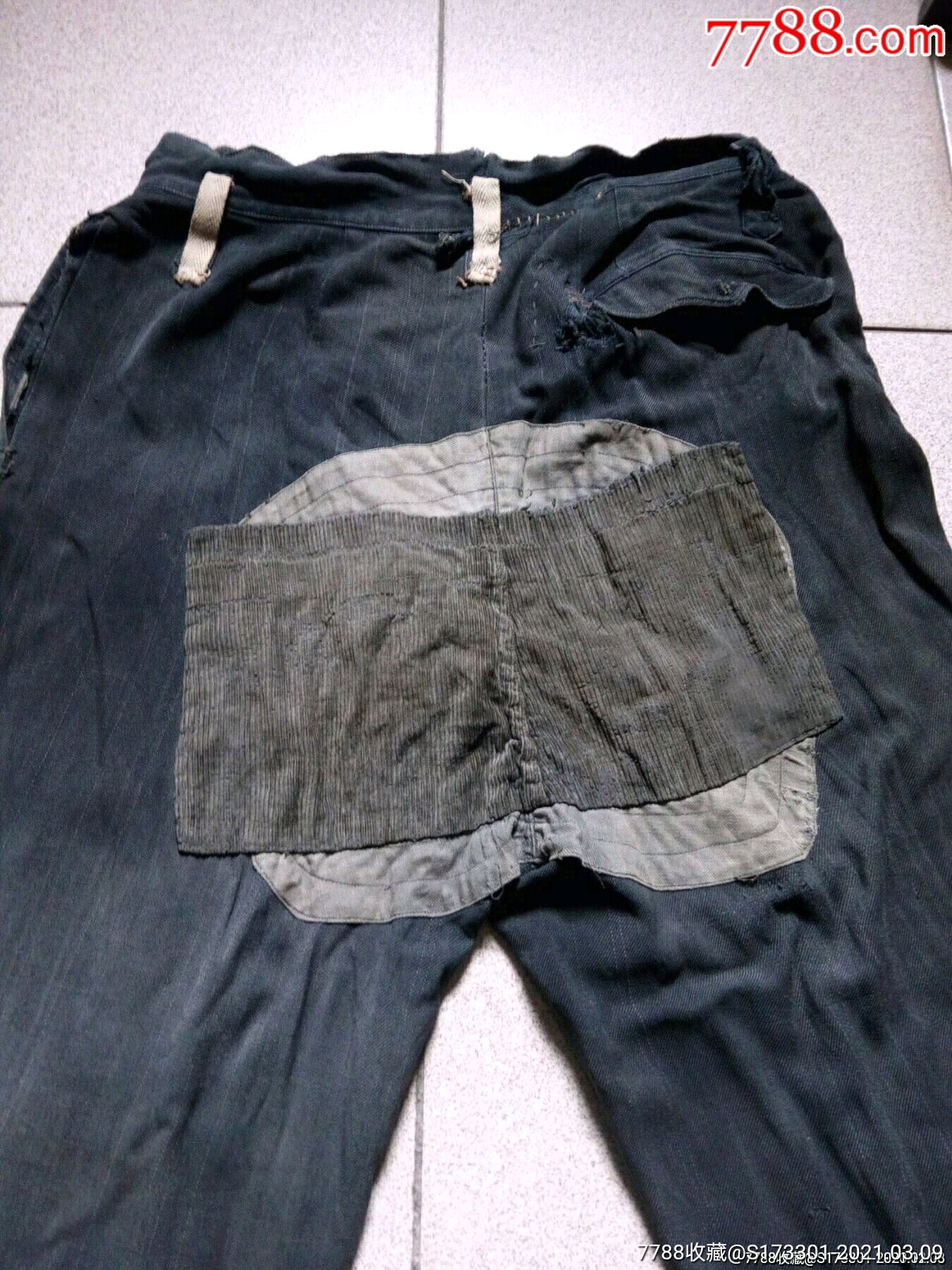 老裤子,补丁盖补丁,褪色