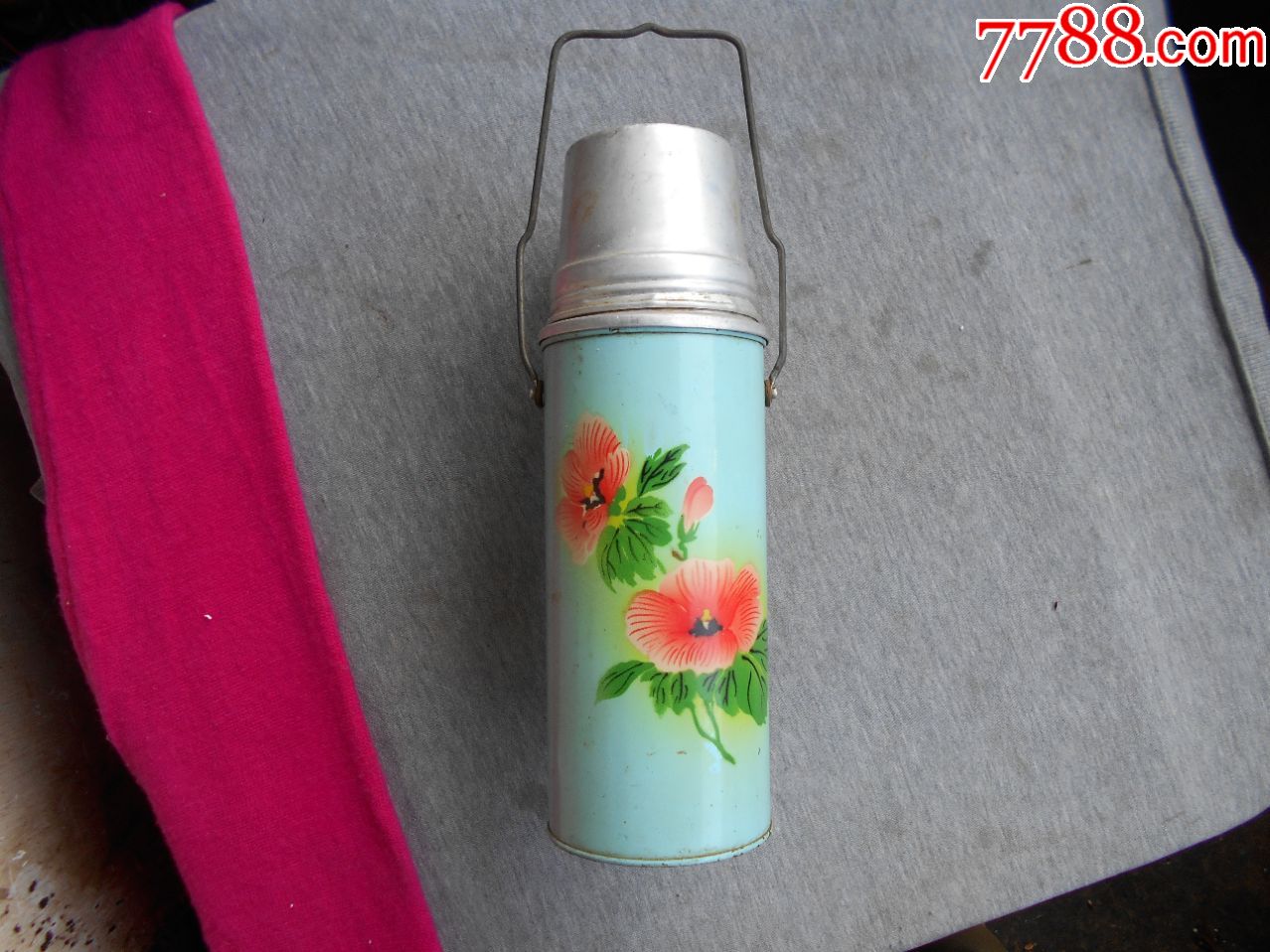 早期六七十年代花卉图案中国上海向阳牌暖水壶