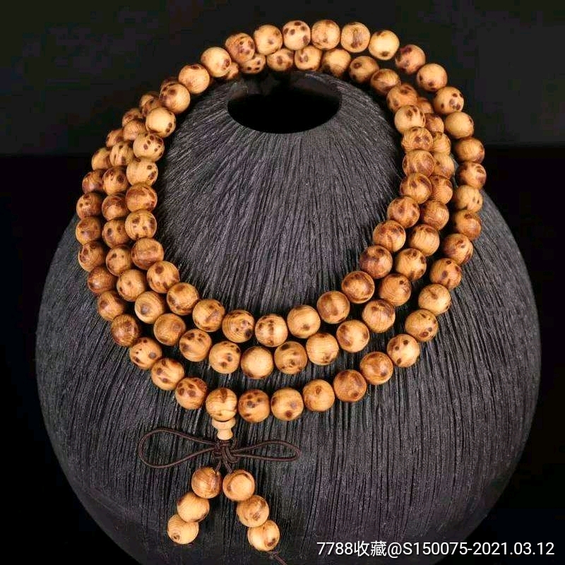 太行崖柏木雕多留疤10项链全长108厘米