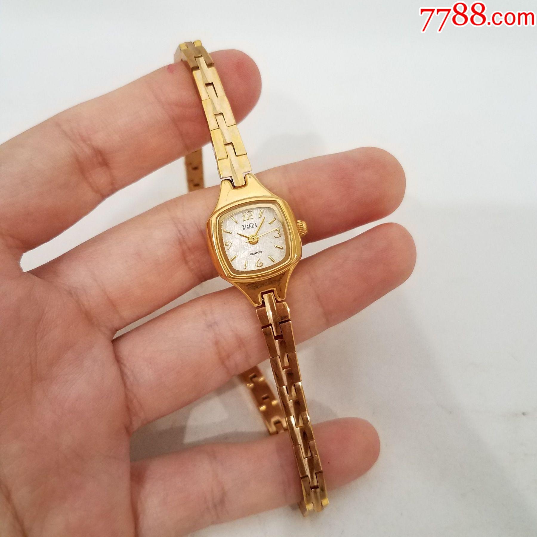 先达xianda电子女表【独特电视机土豪金表款,立体金刻度】_手表/腕表