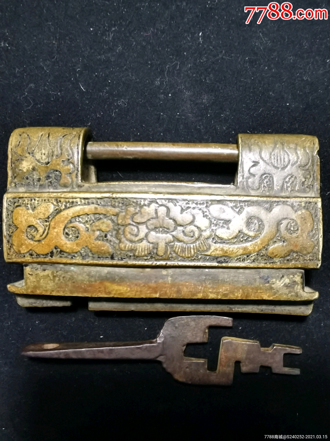 清代满工大铜锁_铜锁/铜钥匙_古玩博士小铺【7788收藏__收藏热线】