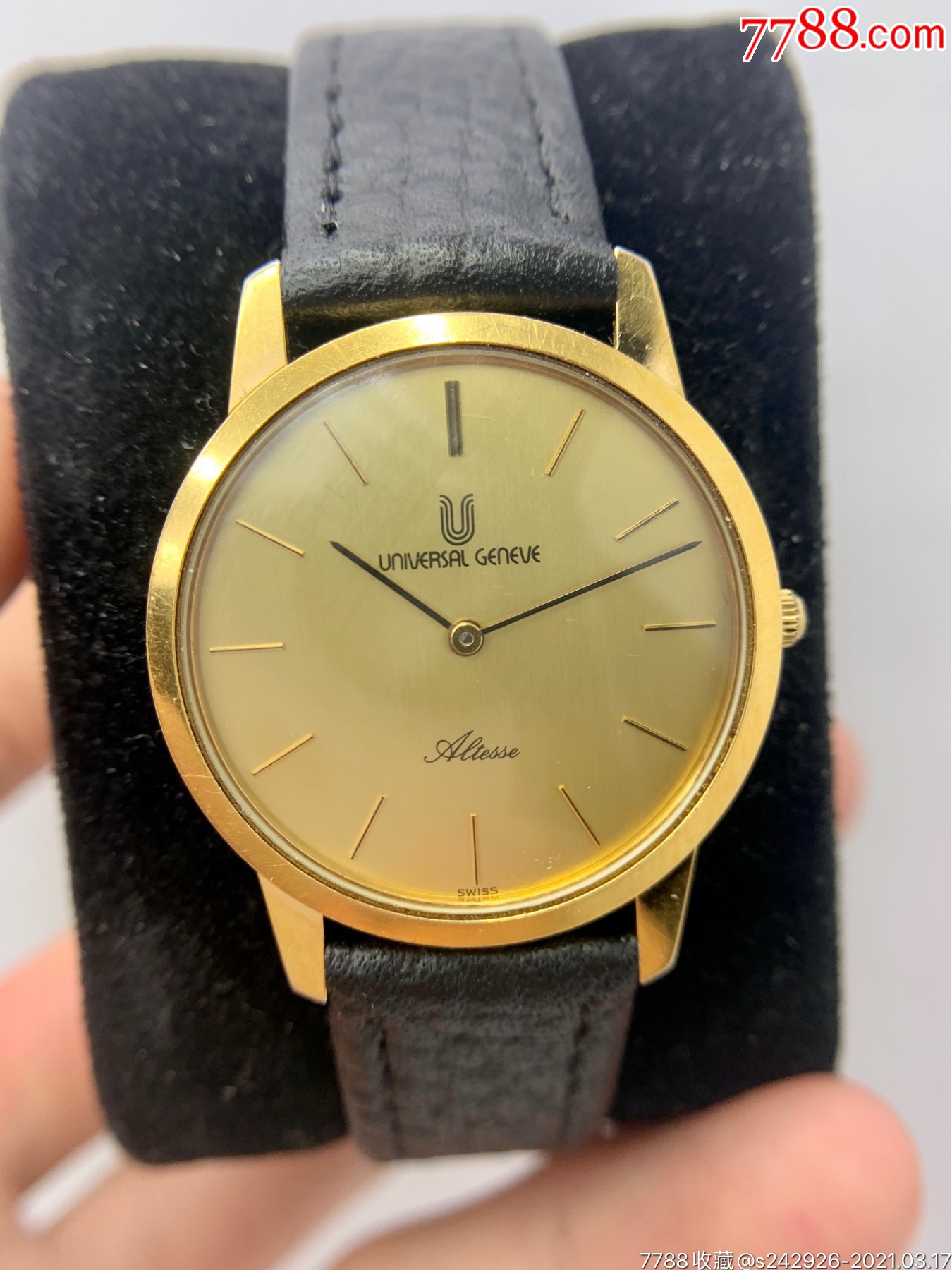 【好品】宇宙手表(universalgeneve)两针包金手表-手表/腕表-7788收藏