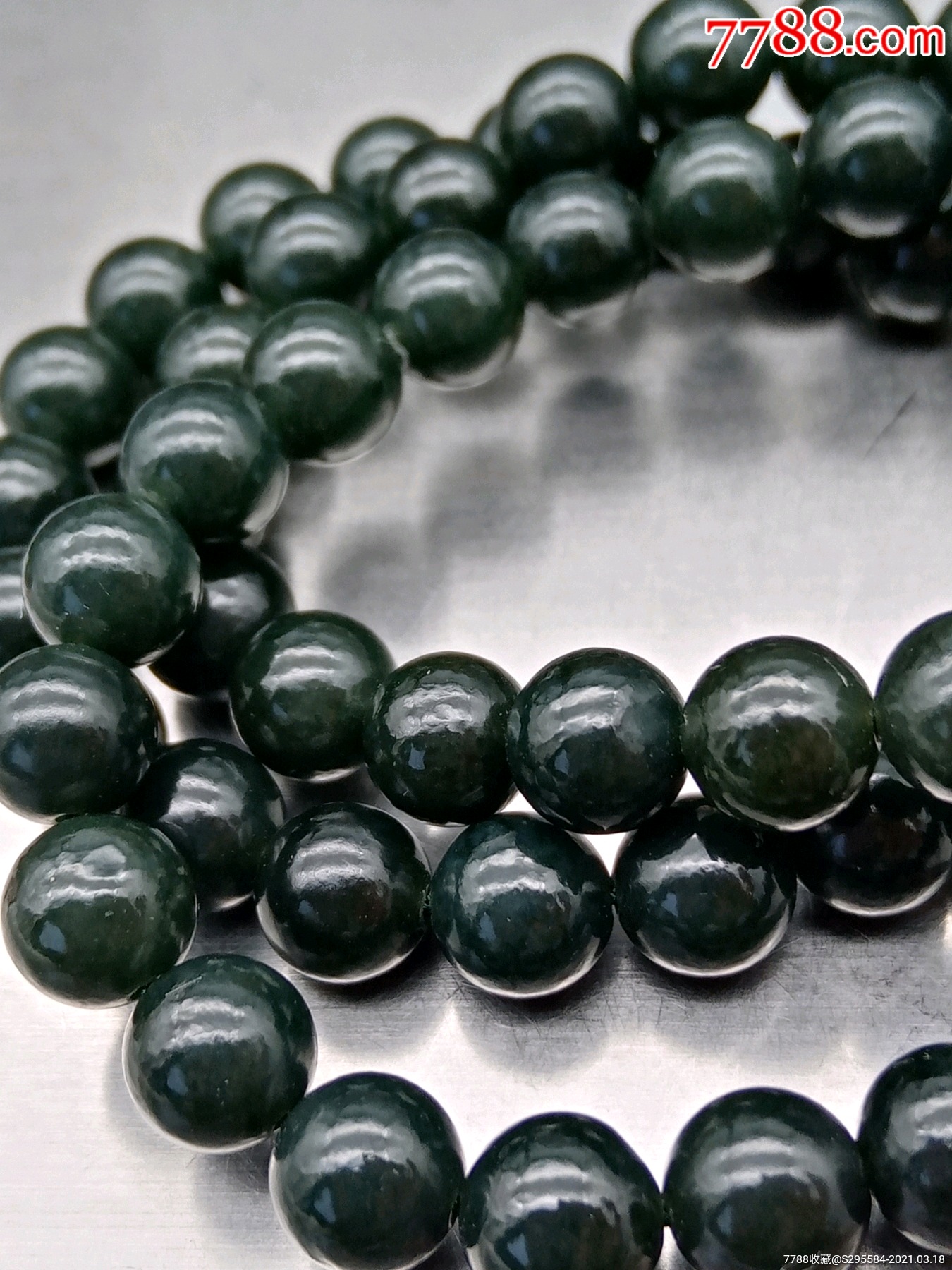 纯天然和田玉塔青项链,老料