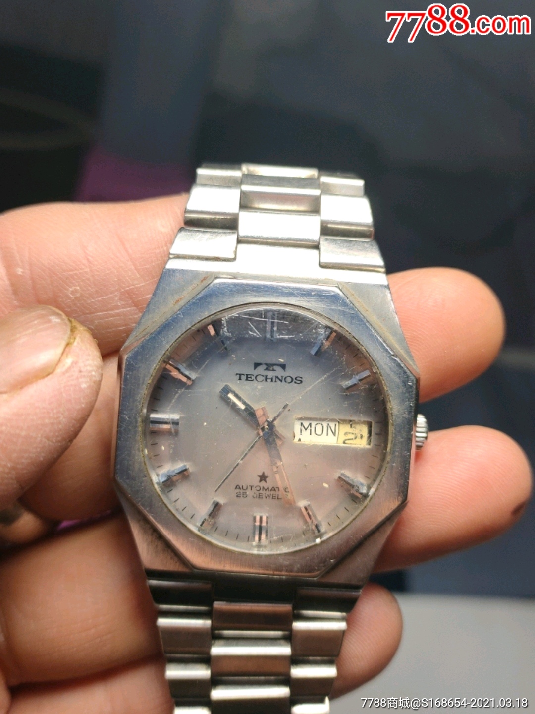 高档瑞士名表technos全自动双日历大缺