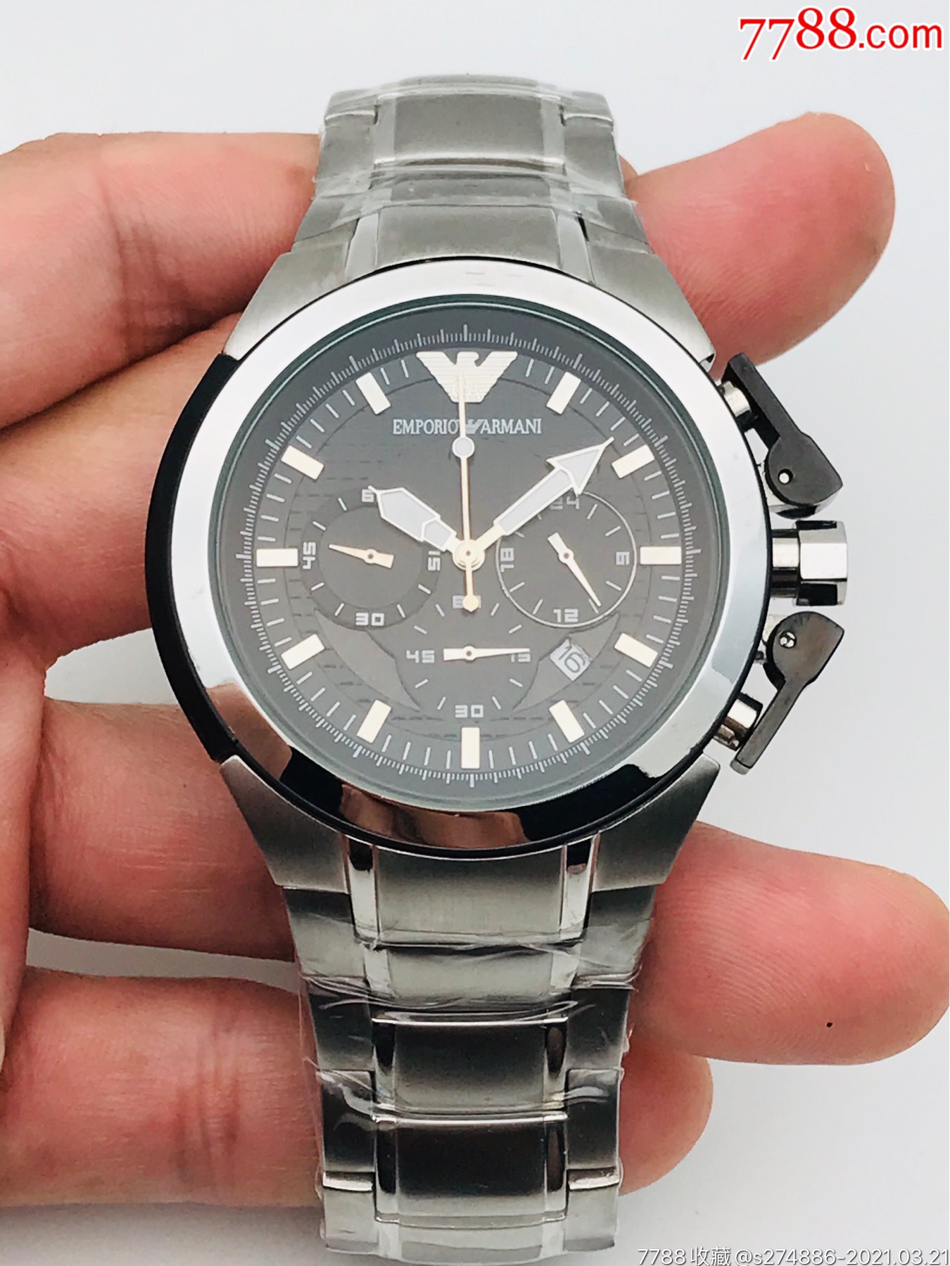 (库存,全新未使用)阿玛尼石英计时码男表-手表/腕表-7788商城__七七八