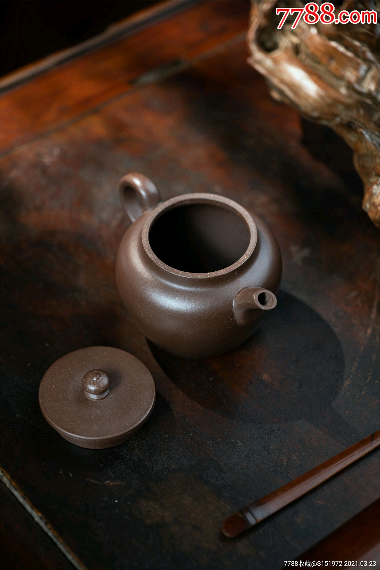 宜兴黄龙山本山原矿紫泥传统手工瓮圆壶_紫砂壶_第6张_7788奇石收藏