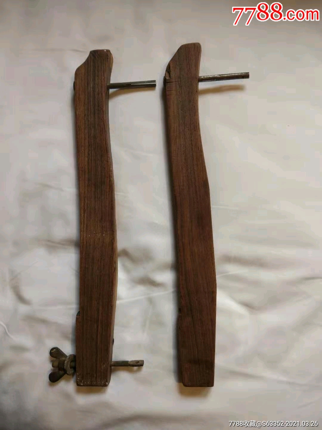 黄花梨锯拐一对
