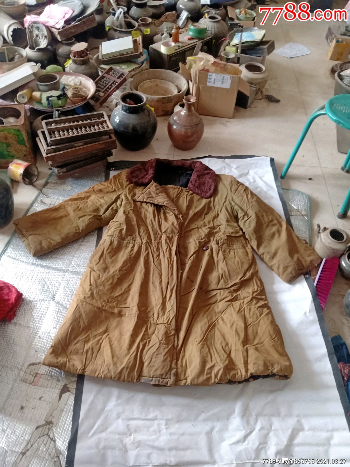 怀旧老抗美援朝时期军绿色棉大衣