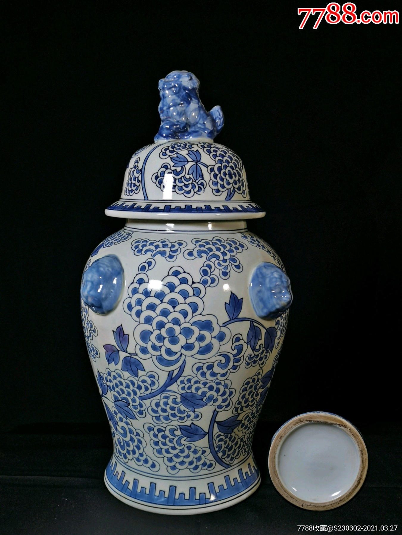 手绘青花瓷将军罐