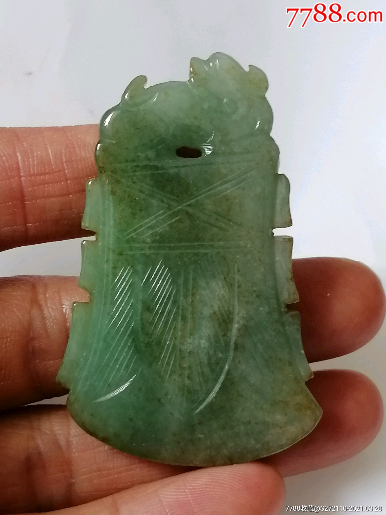 天然老翡翠府上有龙_翡翠/缅甸玉_收藏行情_回收价格_7788集邮卡