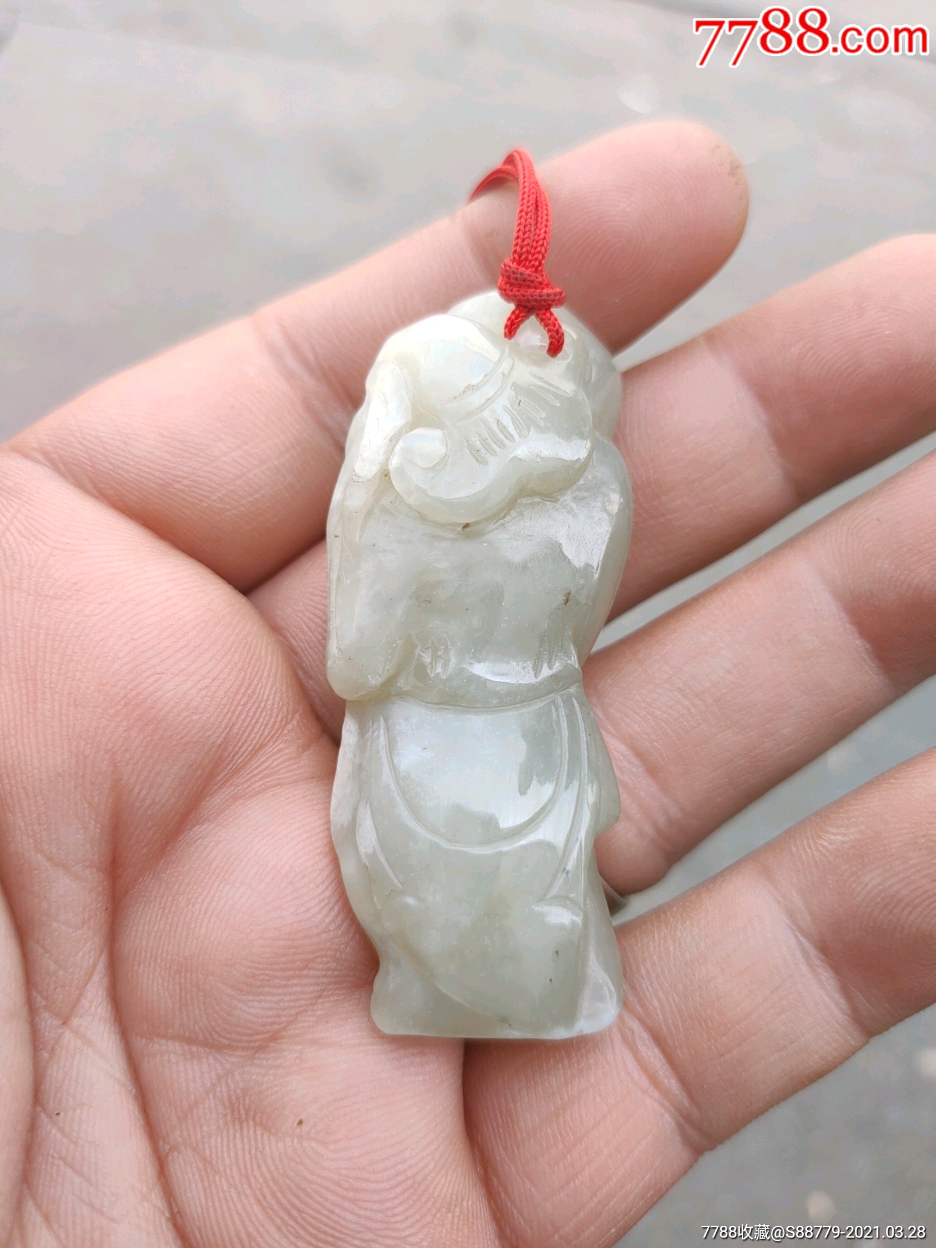 民国和田山料玉童子挂件一个