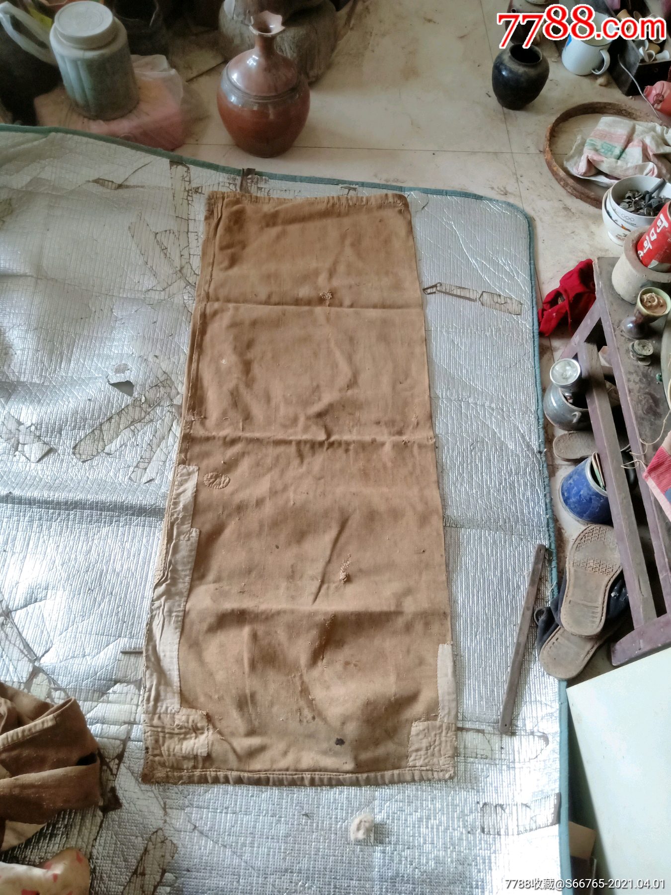 怀旧老手工补丁布口袋