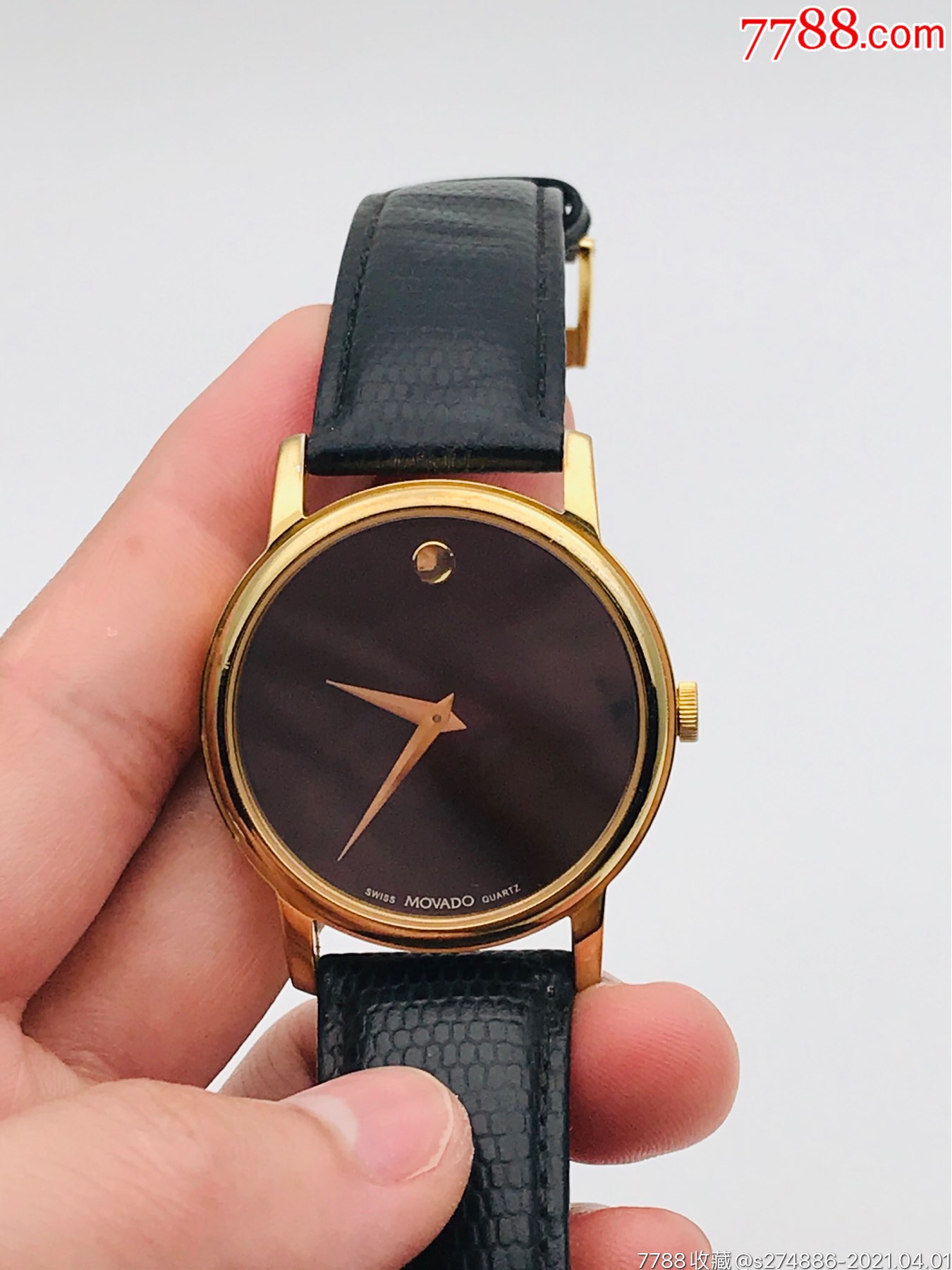 瑞士摩凡陀包金圈石英表(搭载瑞士机芯)