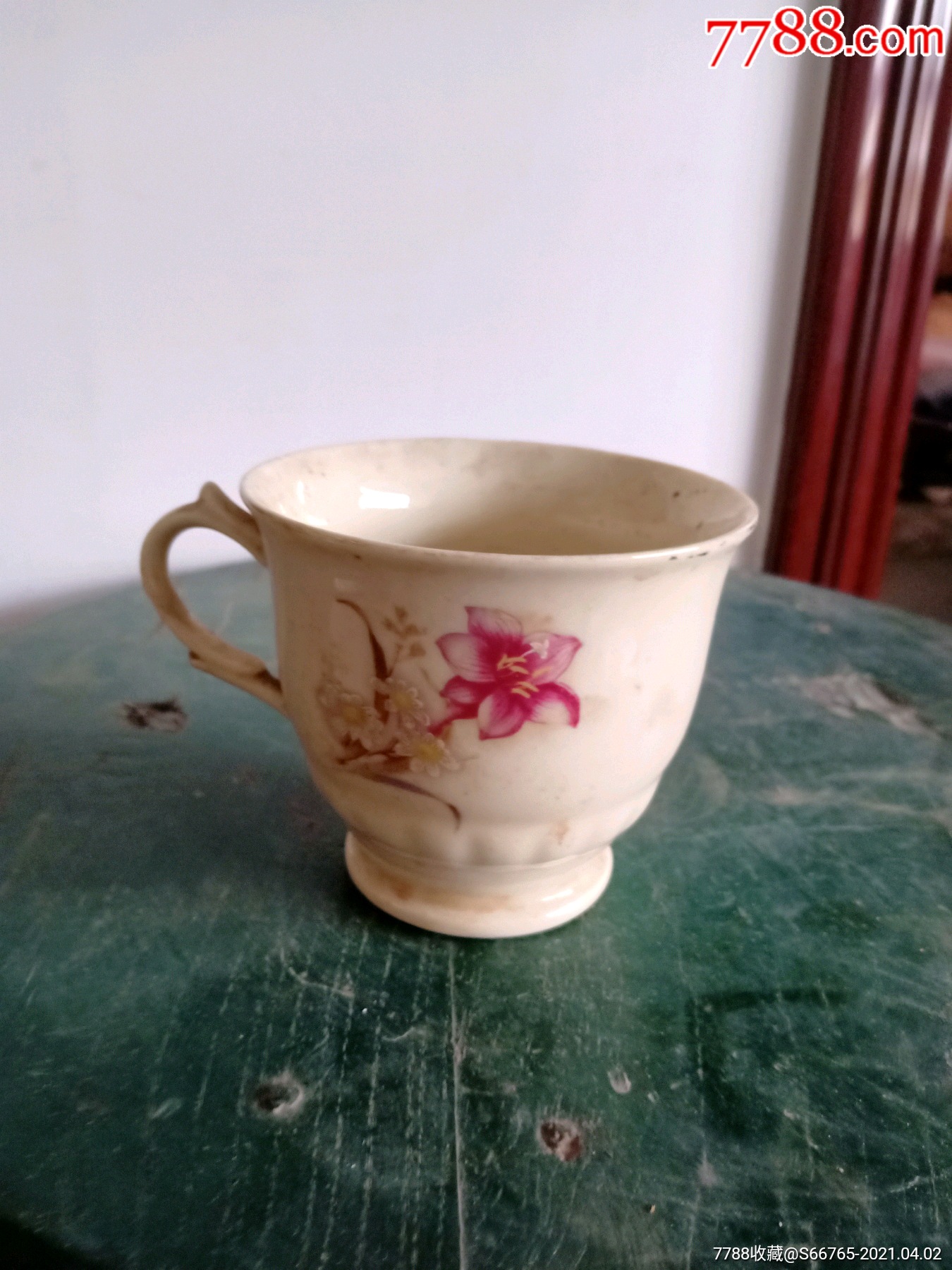 怀旧老唐山瓷花卉茶杯