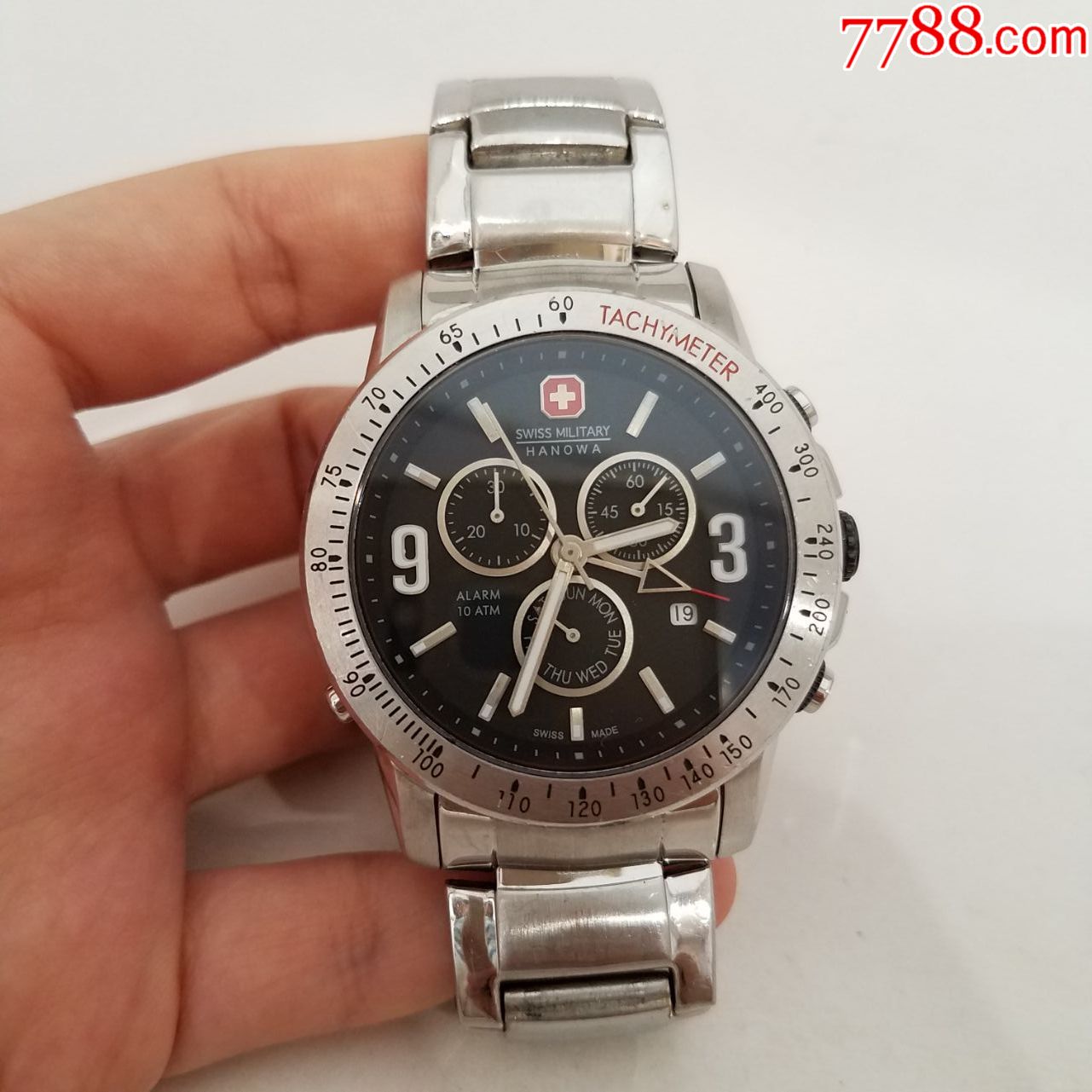 瑞士hanowa(瑞士军表)石英计时闹铃男表【搭载瑞士进口机芯】【闹铃