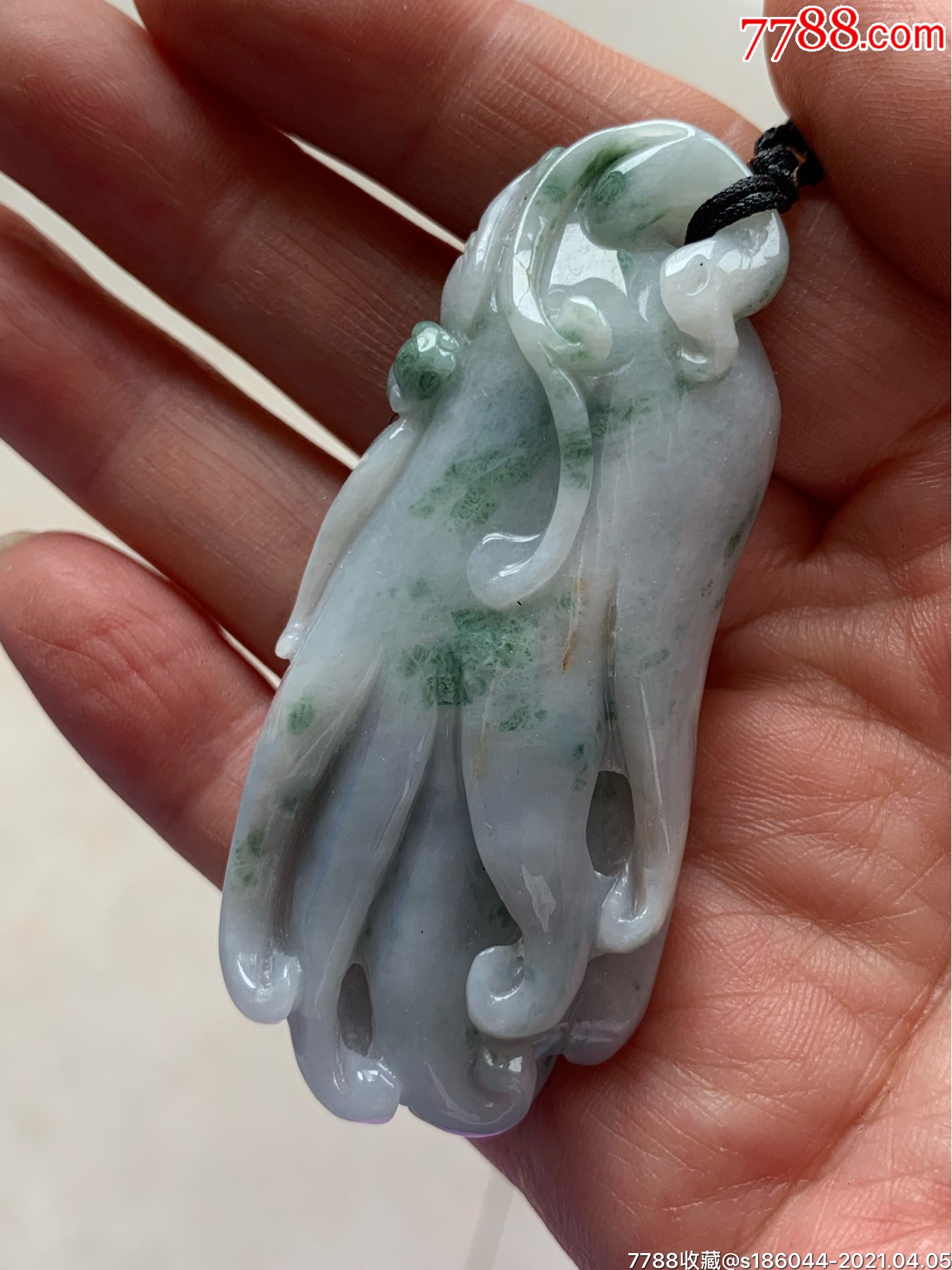 天然翡翠紫罗兰佛手瓜吊坠