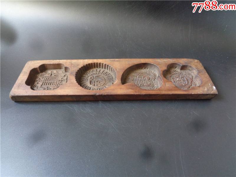民国时期福禄寿喜纹木雕糕点食品印模