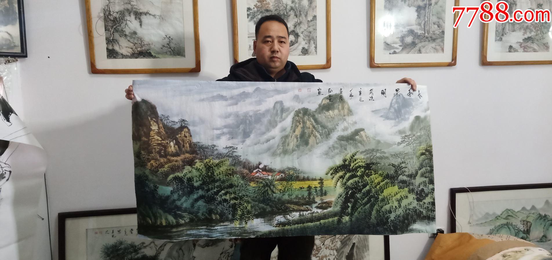 【保真】河南省美协会员,知名画家袁宏量作品:春和景明