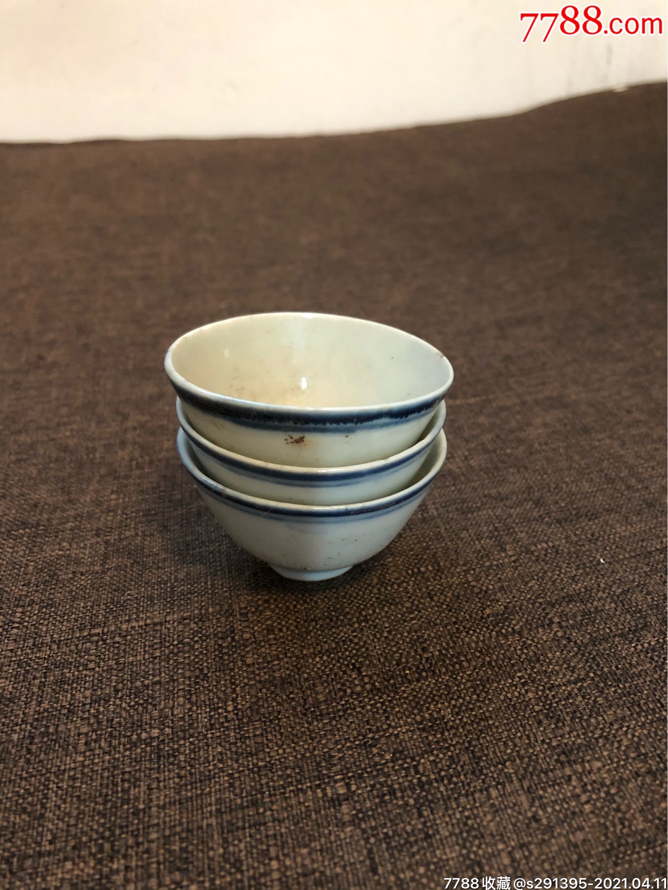 青花小酒盅3个
