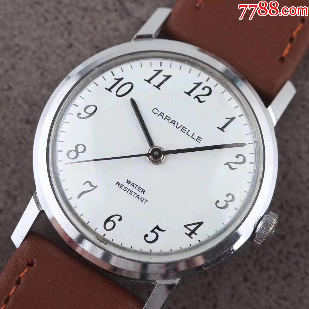 美国宝路华卡拉维拉古董表经典军表款特殊阿拉伯字刻度