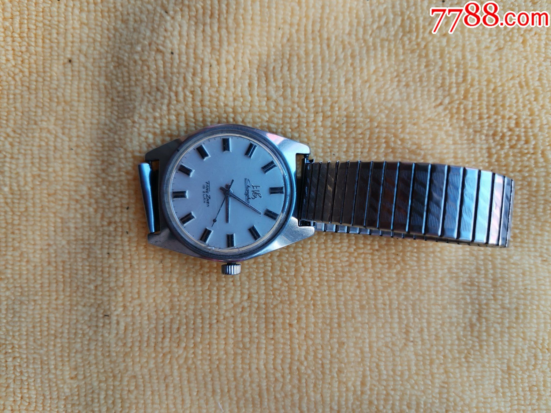 上海牌男表7120210全钢防震正常走时