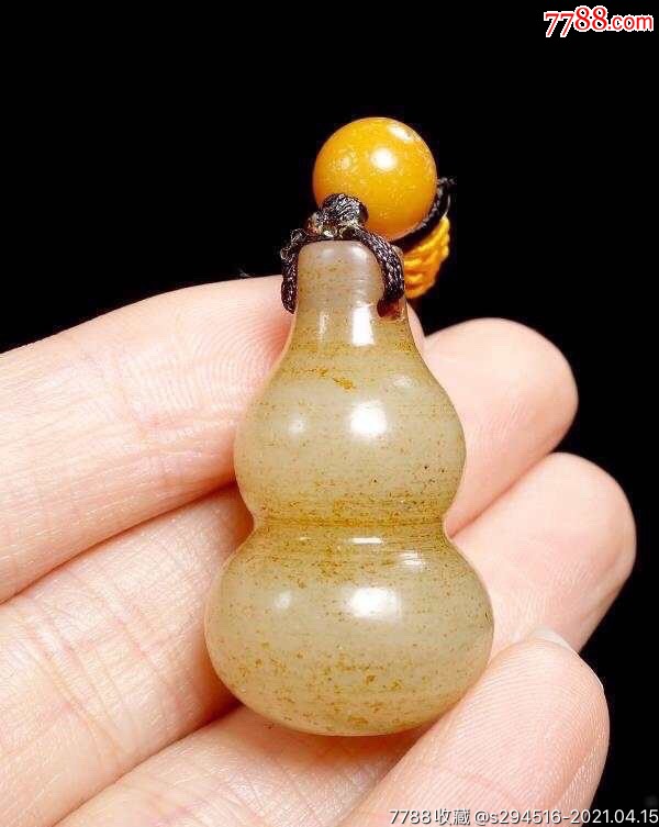 明清老玉葫芦挂件一个(沁色好油性十足