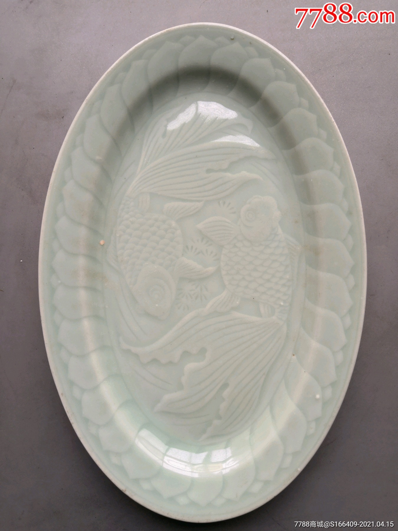 龙泉双鱼碟-青瓷/秘色瓷-7788陶瓷