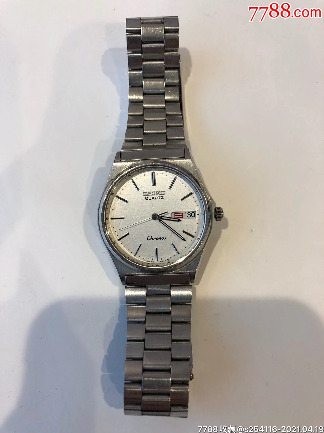 日本原装正品精工石英男表直径33mm厚8.5mm双历chronos系列带长18c