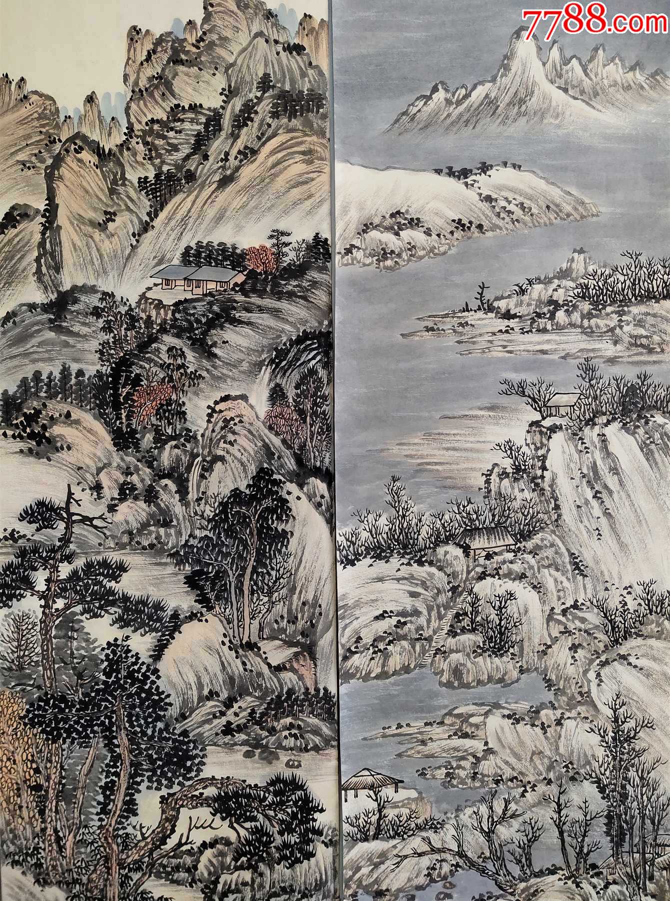 北京画院副院长【陈半丁】山水四条屏_山水国画原作_第2张_7788字画网