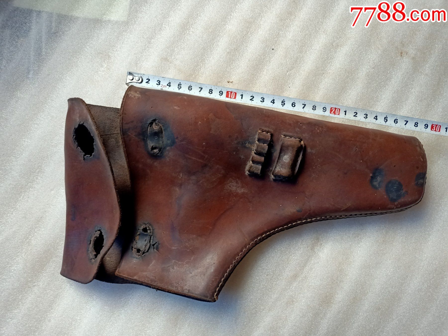 超大个头的盒子炮纯牛皮枪套b177品相弱皮有点硬瑕疵见图品相如图