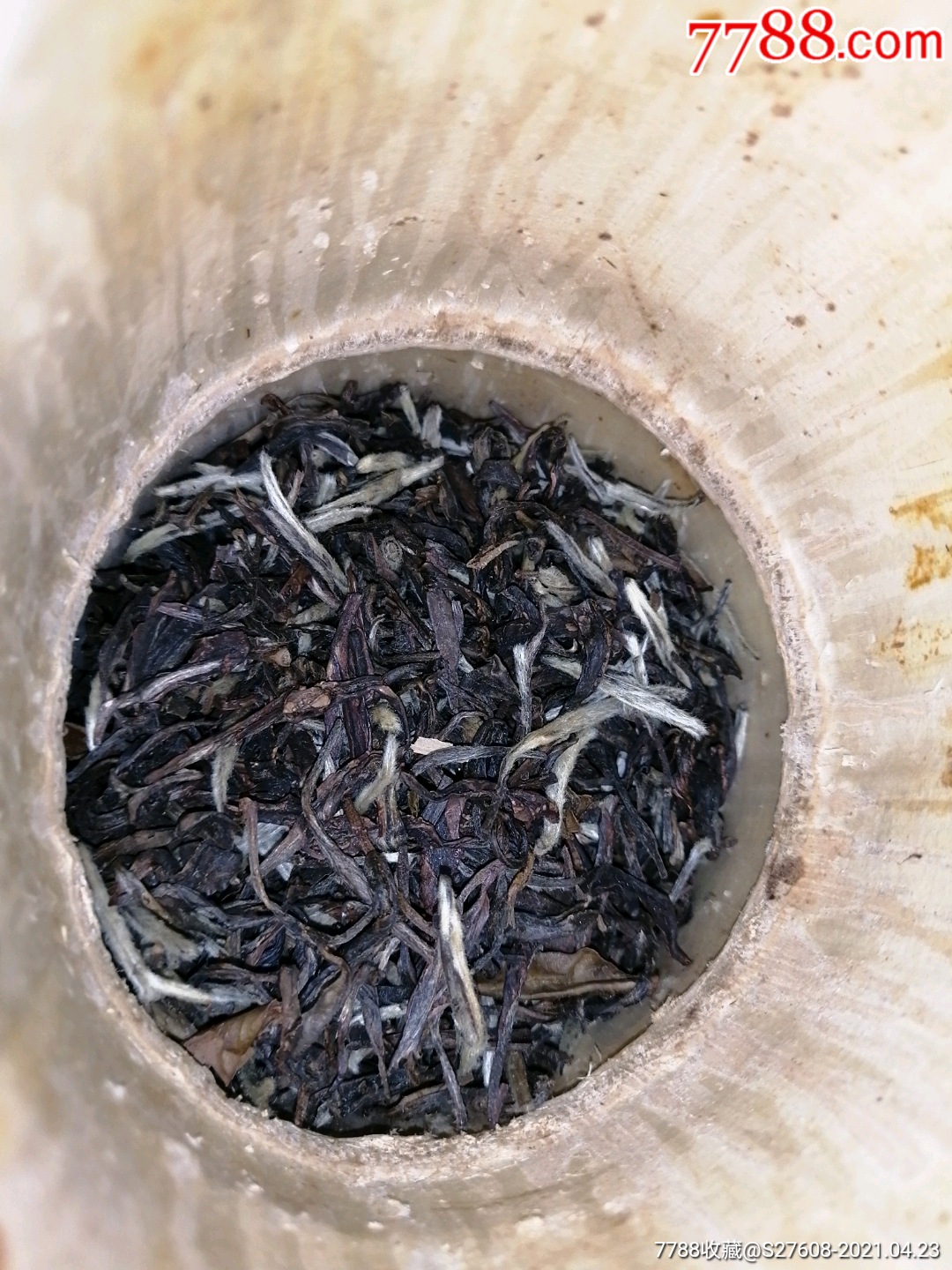 80年代老竹筒茶叶罐带半罐陈茶